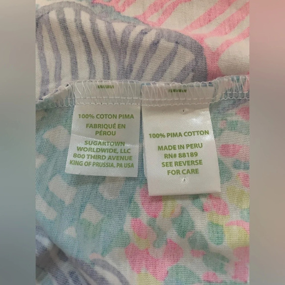 Lilly Pulitzer Ali Dress Pink Roar of The Seas, Pima Cotton V Neck - Picture 5 of 7